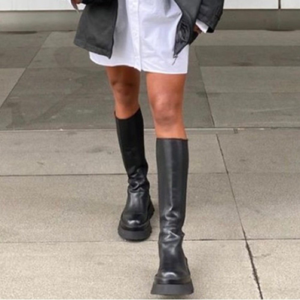 CHELSEA CREW RONDA Women's Knee High Black Tall Shaft Leather Boot 40/9M
